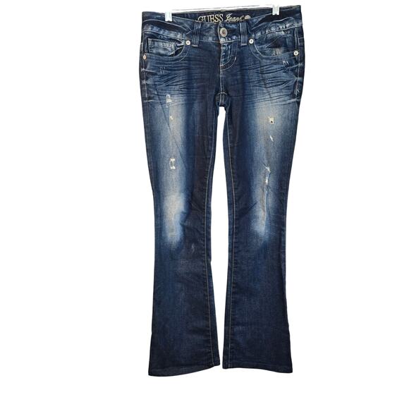 Vintage Guess US26 Y2K Dark Wash Low Waist Bootcut/Flare Jeans [0448] - Picture 1 of 10
